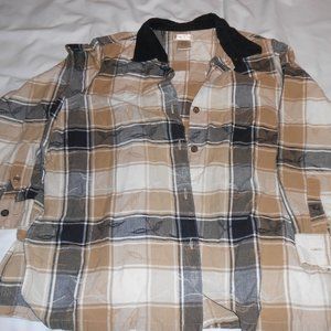 Bobbie Brooks Tan/Black Plaid Shirt 18W EUC